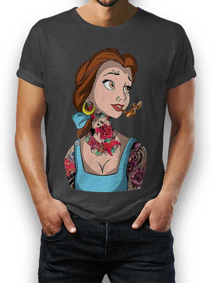Belle Princess Tattoo T-Shirt dunkelgrau L