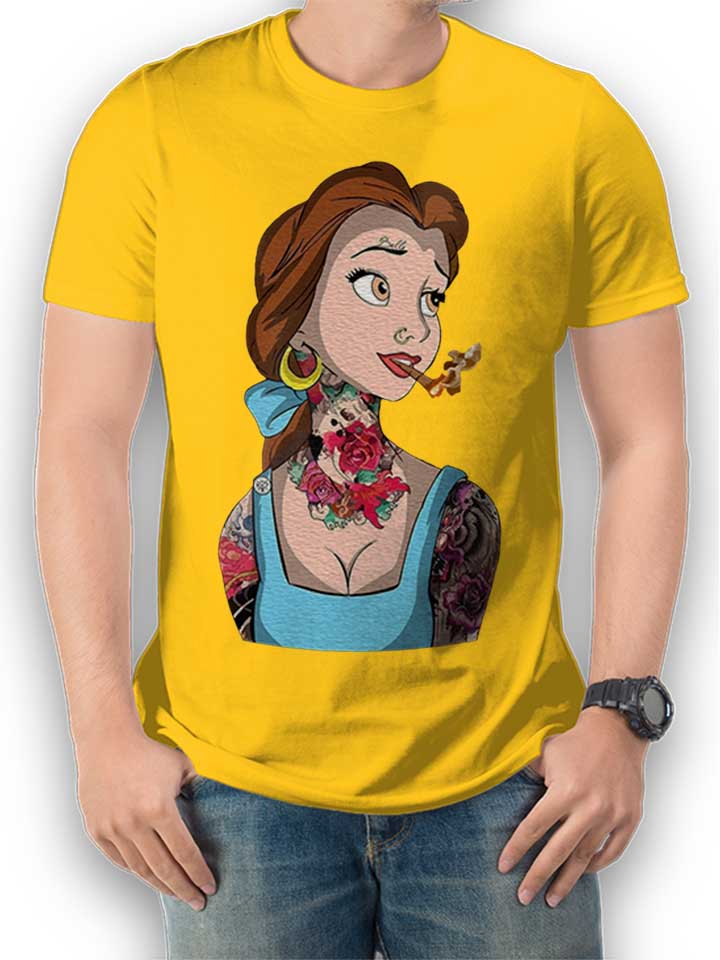 belle-princess-tattoo-t-shirt gelb 1