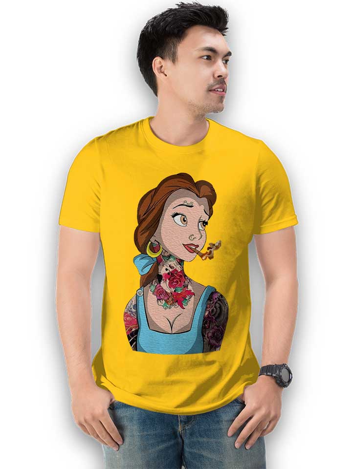 belle-princess-tattoo-t-shirt gelb 2