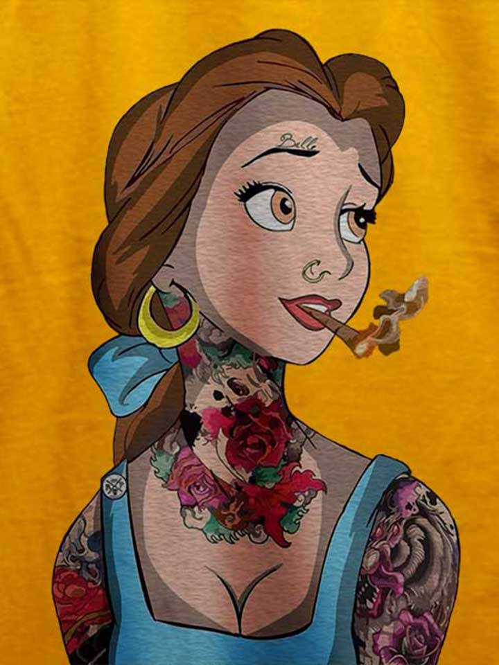 belle-princess-tattoo-t-shirt gelb 4