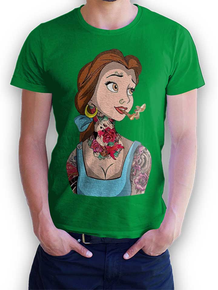 belle-princess-tattoo-t-shirt gruen 1