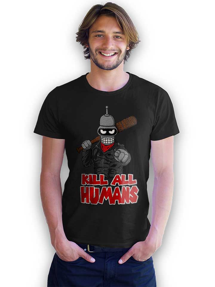 bender-kill-all-humans-t-shirt schwarz 2
