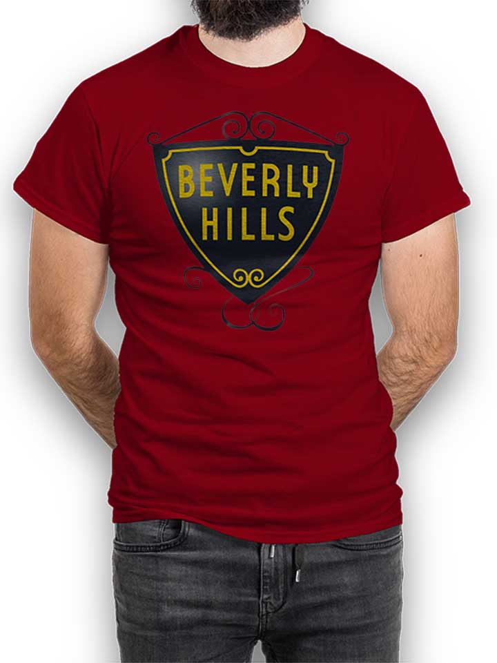 Berverly Hills Logo T-Shirt bordeaux L