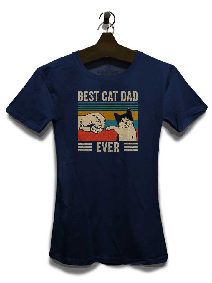 best-cat-dad-ever-vintage-damen-t-shirt dunkelblau 3