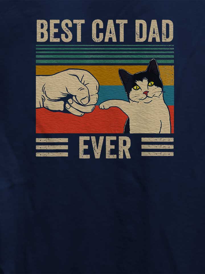 best-cat-dad-ever-vintage-damen-t-shirt dunkelblau 4