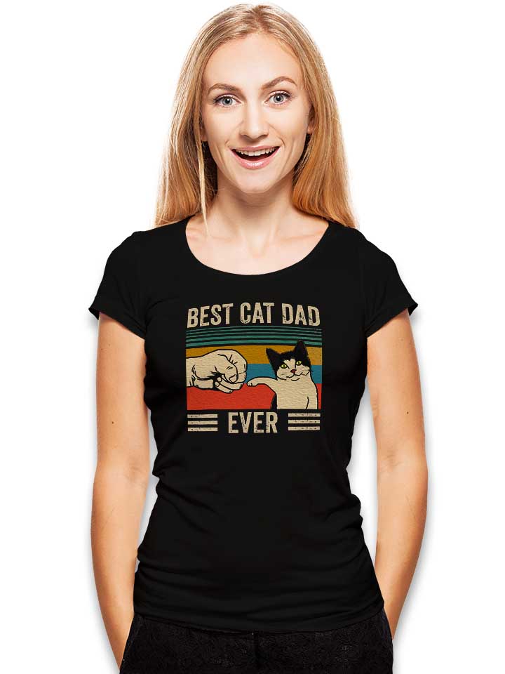 best-cat-dad-ever-vintage-damen-t-shirt schwarz 2