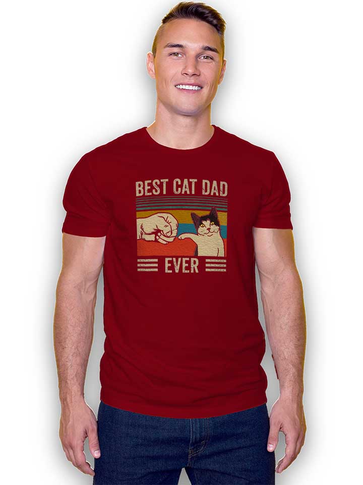 best-cat-dad-ever-vintage-t-shirt bordeaux 2
