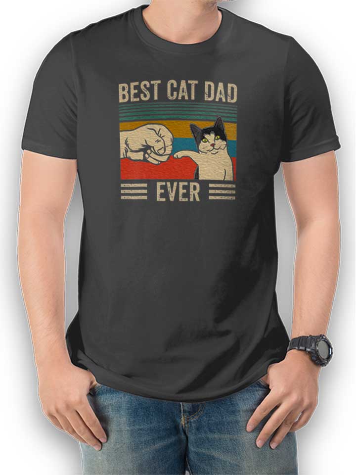 Best Cat Dad Ever Vintage T-Shirt dunkelgrau L
