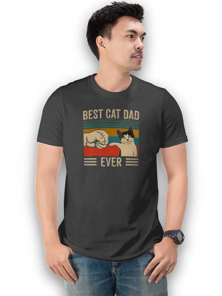 best-cat-dad-ever-vintage-t-shirt dunkelgrau 2