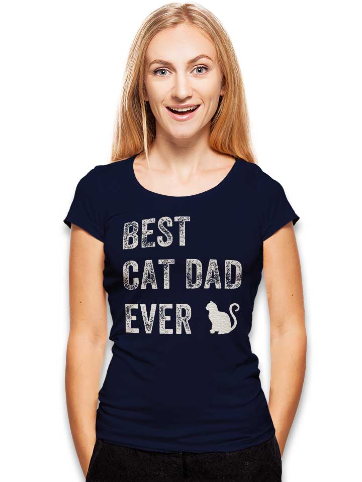 best-cat-dad-ever-damen-t-shirt dunkelblau 2