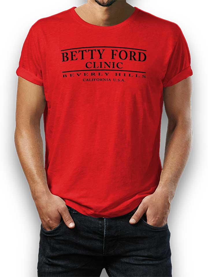 Betty Ford Clinic Black T-Shirt red L