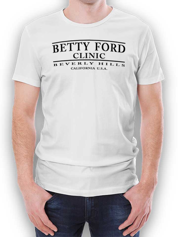 Betty Ford Clinic Black T-Shirt white L