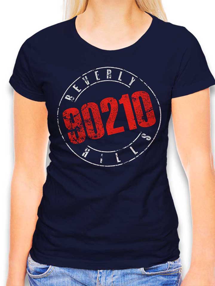 Beverly Hills 90210 Vintage Damen T-Shirt dunkelblau L