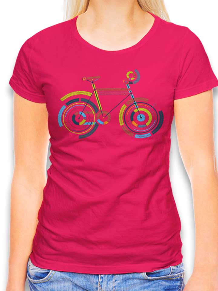 Bicycle Art T-Shirt Donna fucsia L