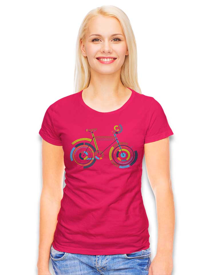 bicycle-art-damen-t-shirt fuchsia 2