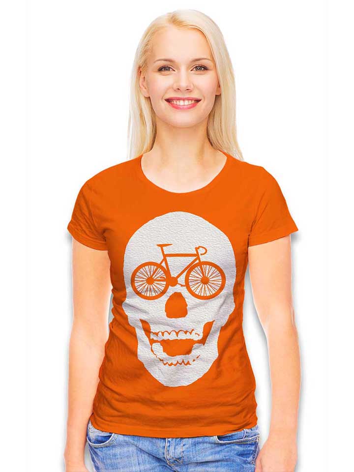 bicycle-scull-damen-t-shirt orange 2