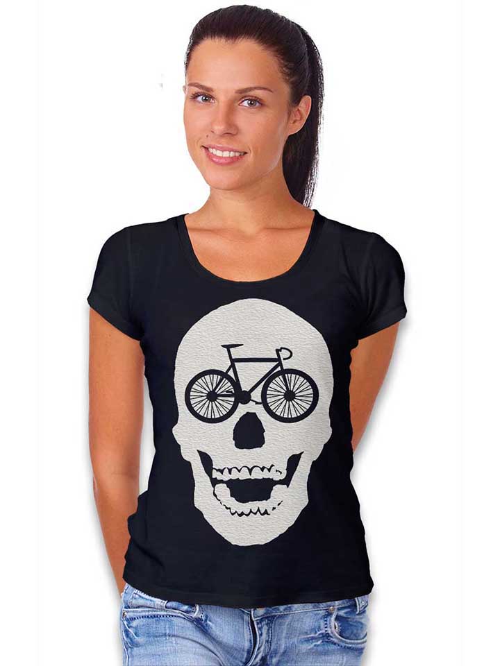 bicycle-scull-damen-t-shirt schwarz 2