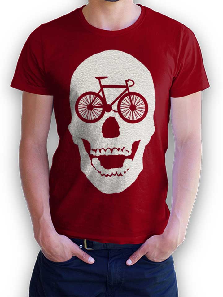 Bicycle Scull T-Shirt maroon L