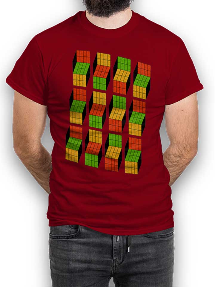 Big Bang Theory Rubiks Cube T-Shirt maroon L