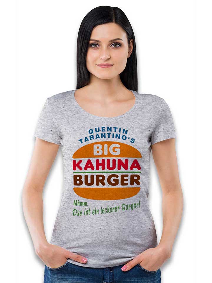 big-kahuna-burger-tarantino-damen-t-shirt grau-meliert 2