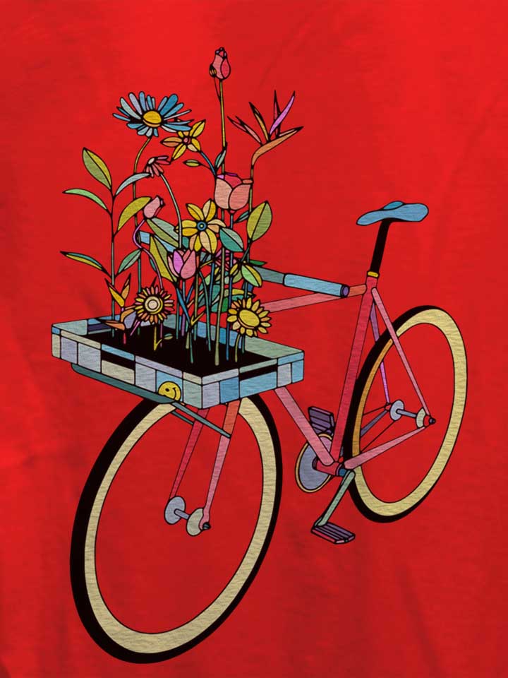 bike-and-flowers-damen-t-shirt rot 4