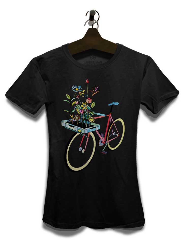 bike-and-flowers-damen-t-shirt schwarz 3