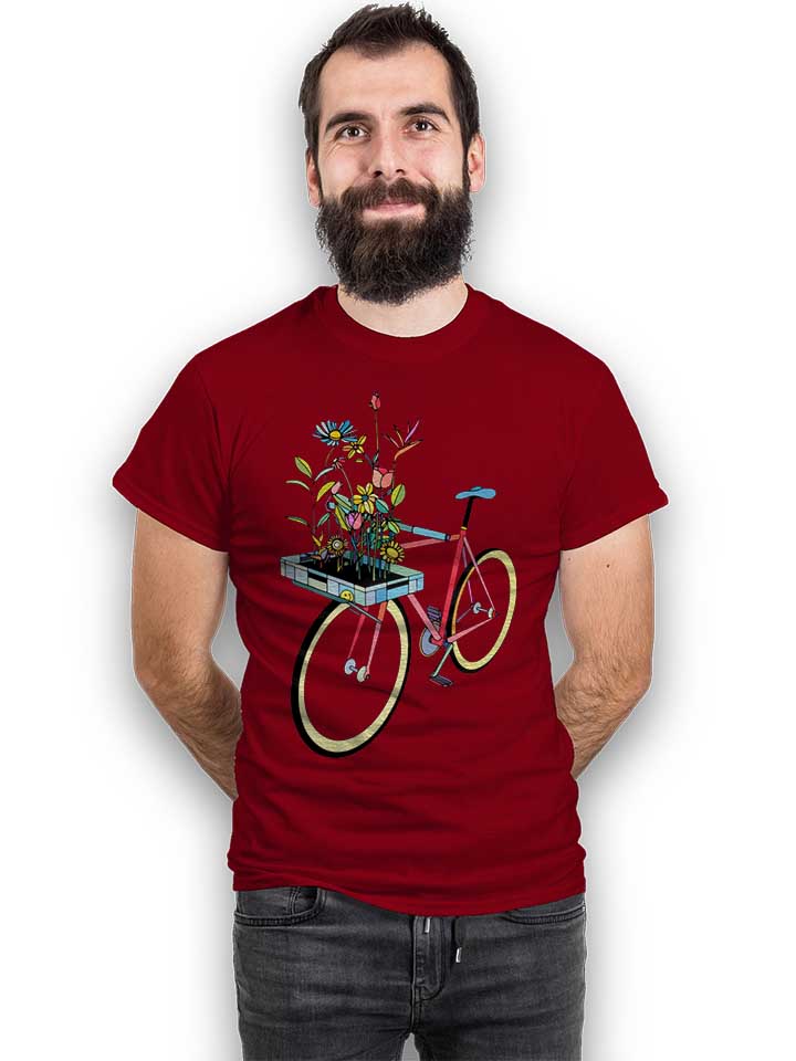 bike-and-flowers-t-shirt bordeaux 2