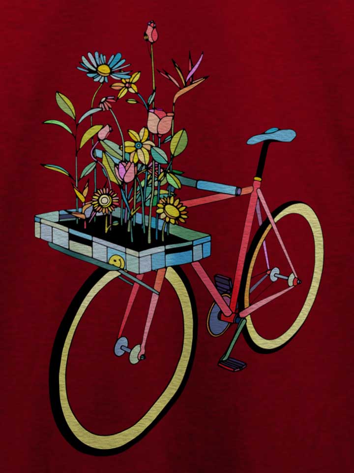 bike-and-flowers-t-shirt bordeaux 4