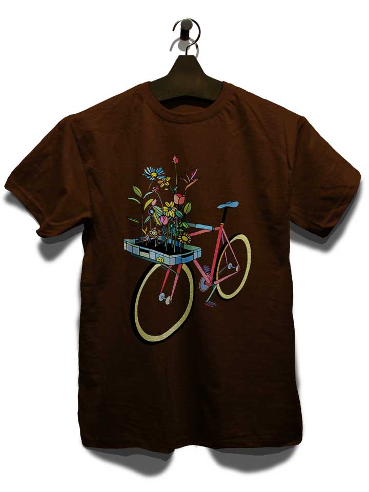 bike-and-flowers-t-shirt braun 3