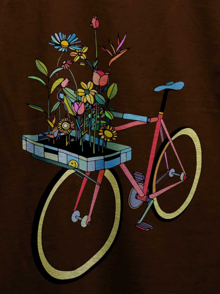bike-and-flowers-t-shirt braun 4