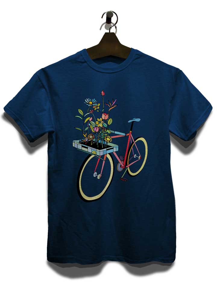 bike-and-flowers-t-shirt dunkelblau 3