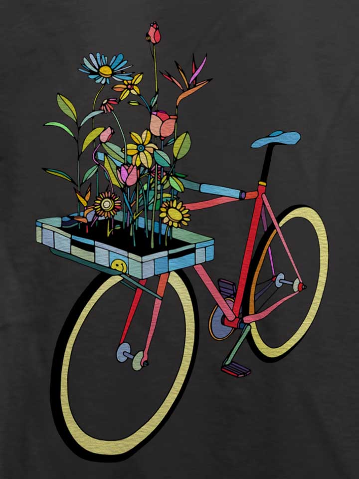 bike-and-flowers-t-shirt dunkelgrau 4