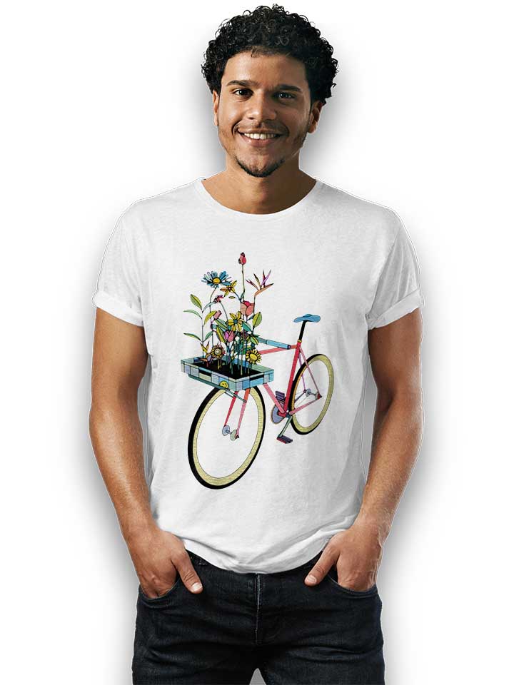 bike-and-flowers-t-shirt weiss 2