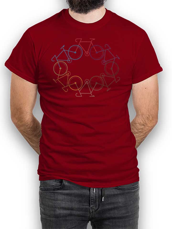 Bike Around The World Camiseta burdeos L