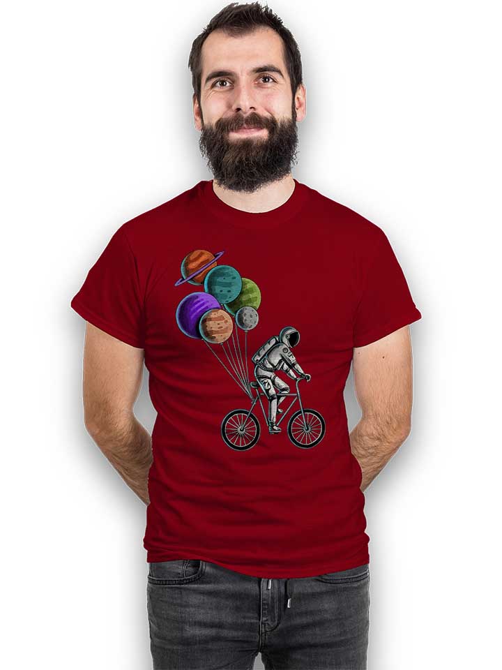 bike-astronaut-planet-baloons-t-shirt bordeaux 2