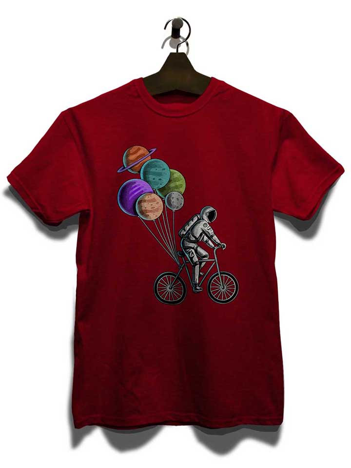 bike-astronaut-planet-baloons-t-shirt bordeaux 3
