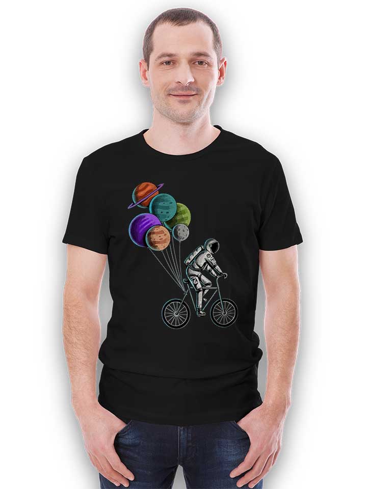bike-astronaut-planet-baloons-t-shirt schwarz 2