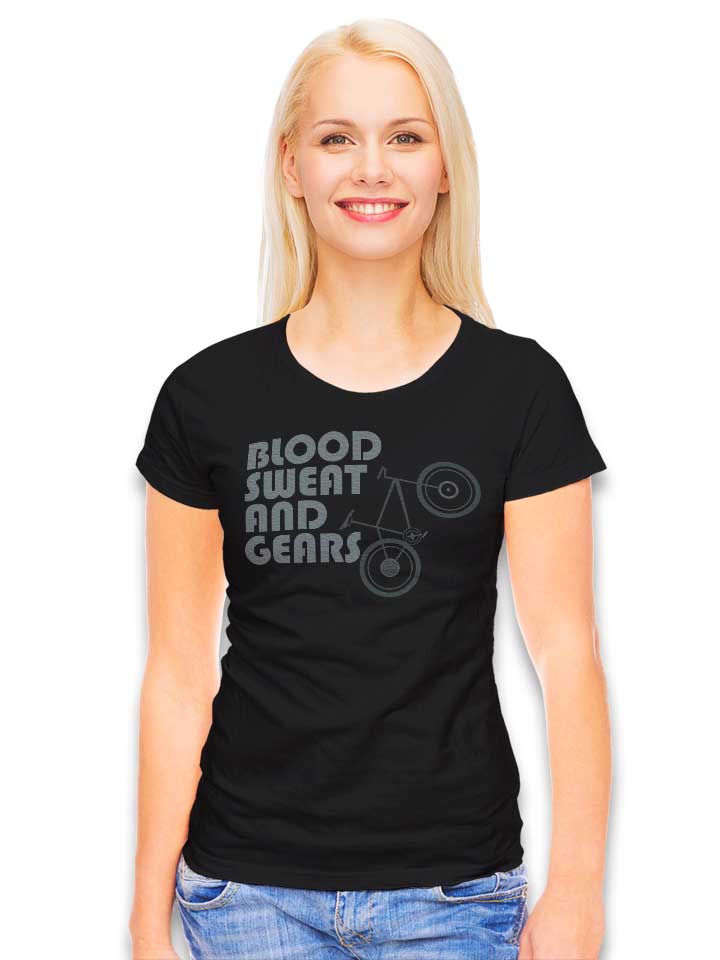 bike-blood-sweat-and-gears-damen-t-shirt schwarz 2
