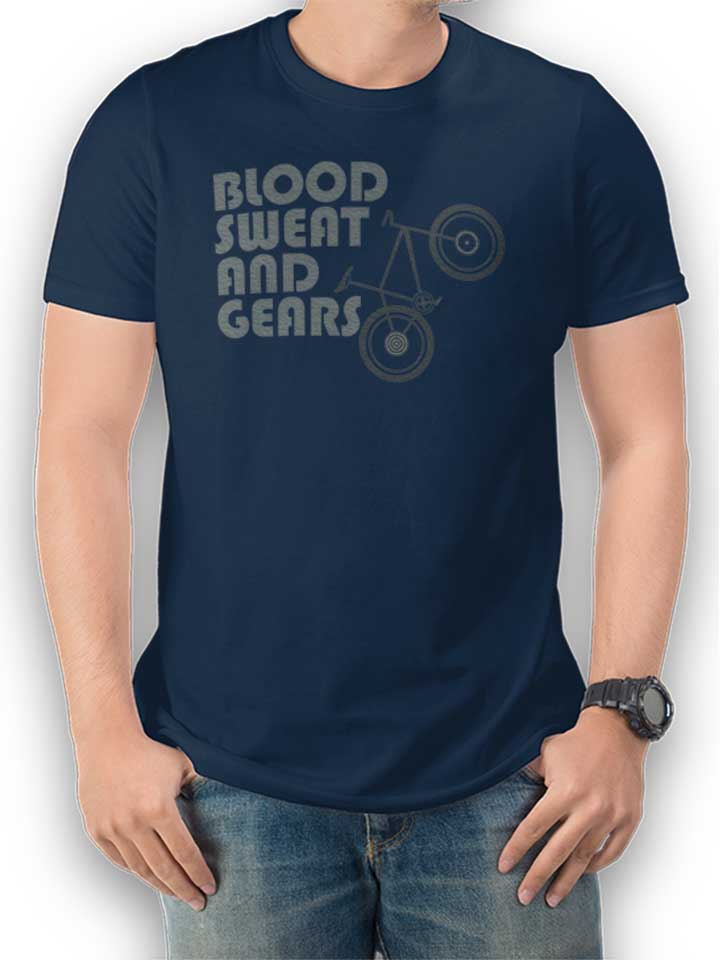 bike-blood-sweat-and-gears-t-shirt dunkelblau 1
