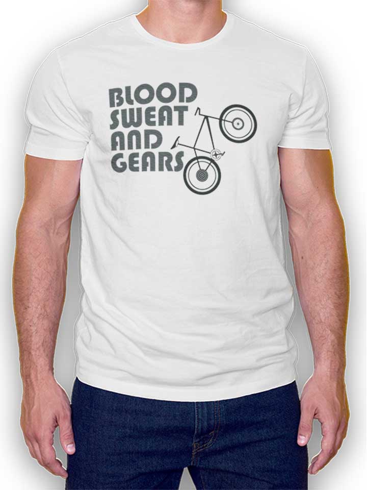 Bike Blood Sweat And Gears T-Shirt weiss L
