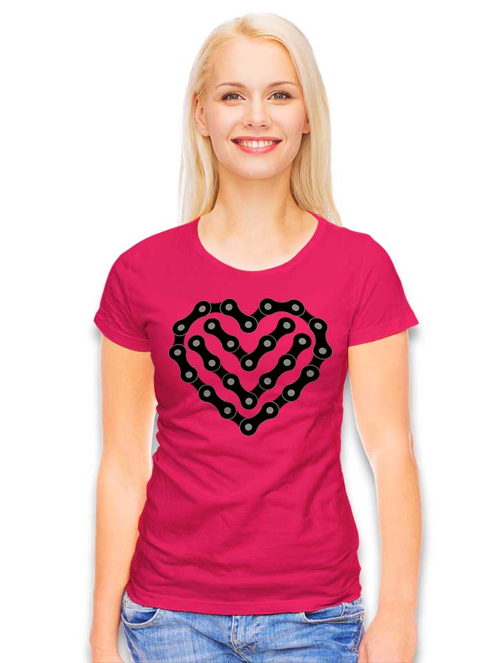 bike-chain-heart-damen-t-shirt fuchsia 2