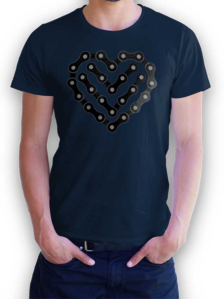 Bike Chain Heart T-Shirt dunkelblau L