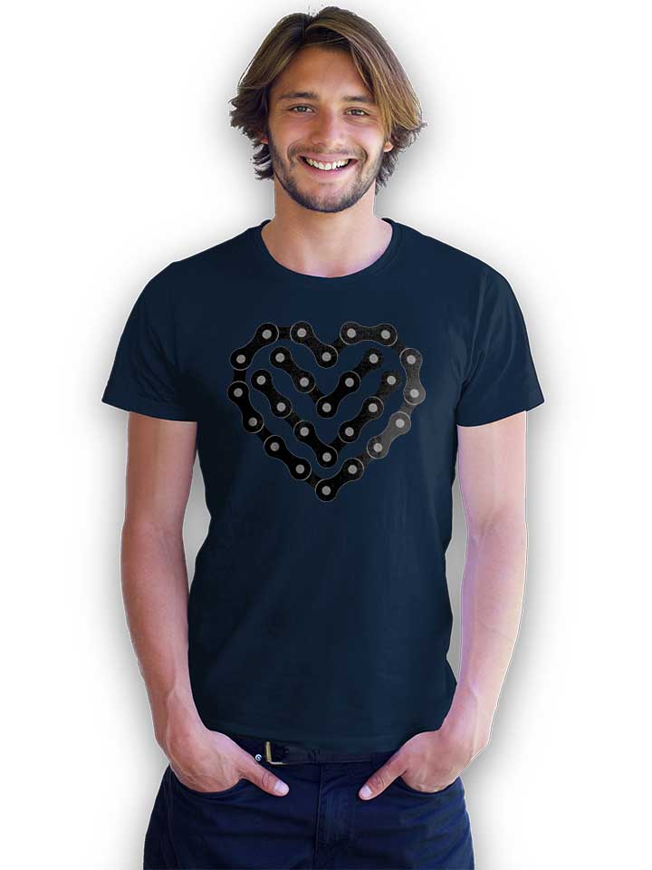 bike-chain-heart-t-shirt dunkelblau 2
