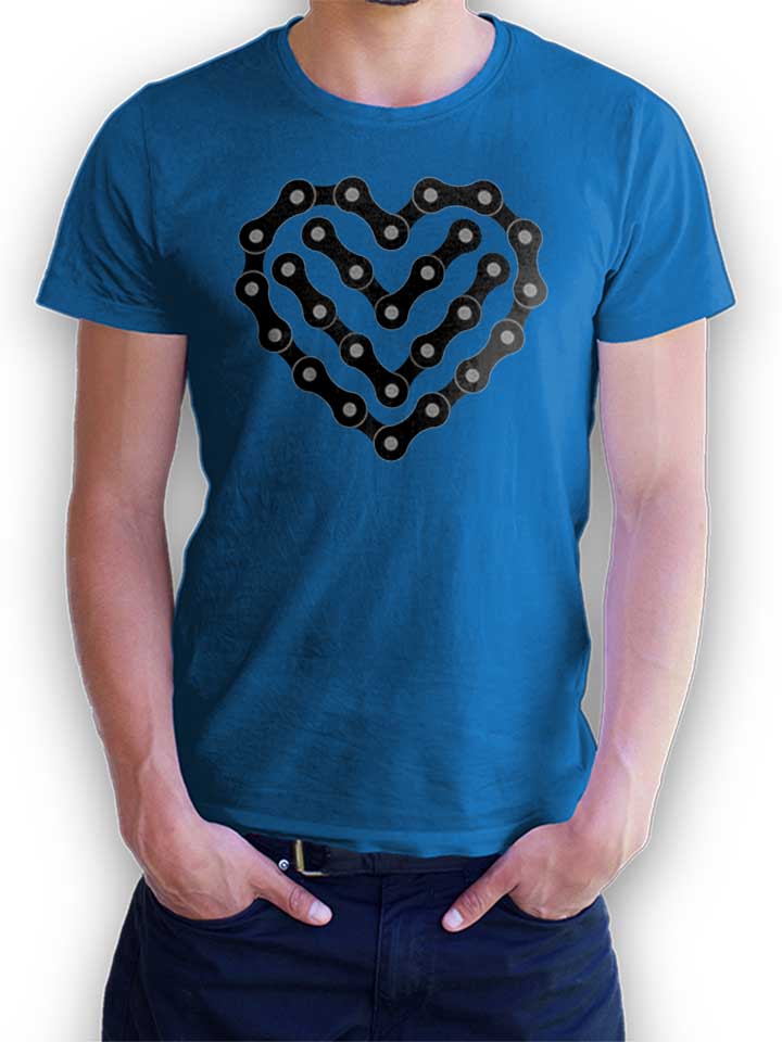 Bike Chain Heart T-Shirt bleu-roi L