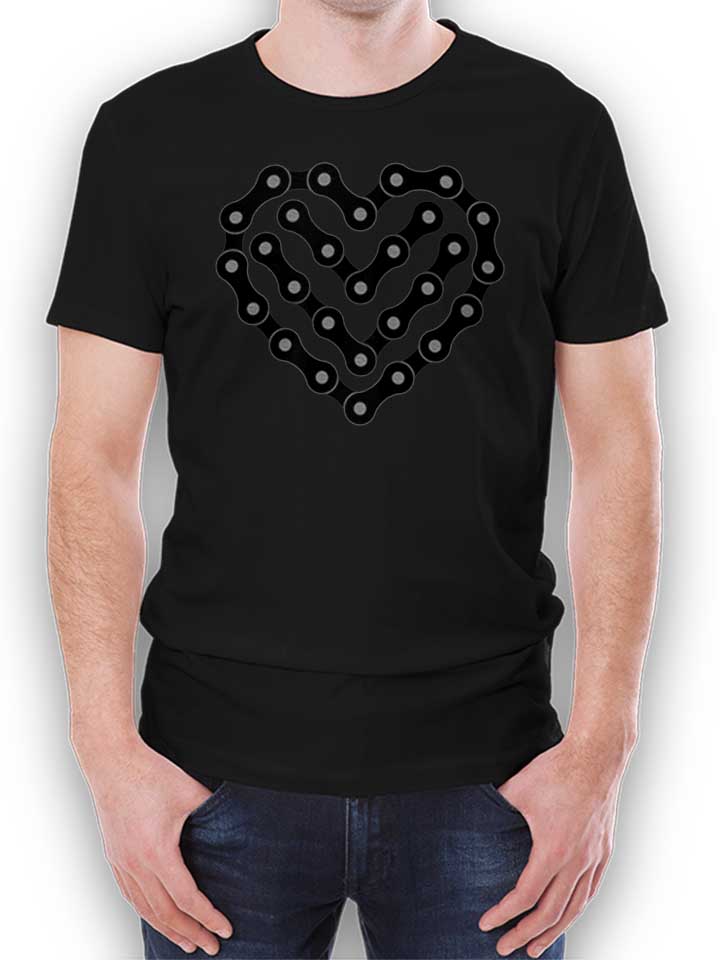 Bike Chain Heart T-Shirt black L