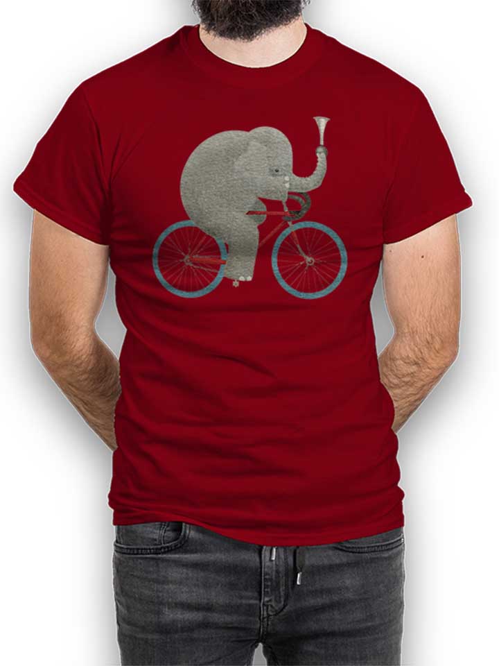 Bike Elephant T-Shirt bordeaux L