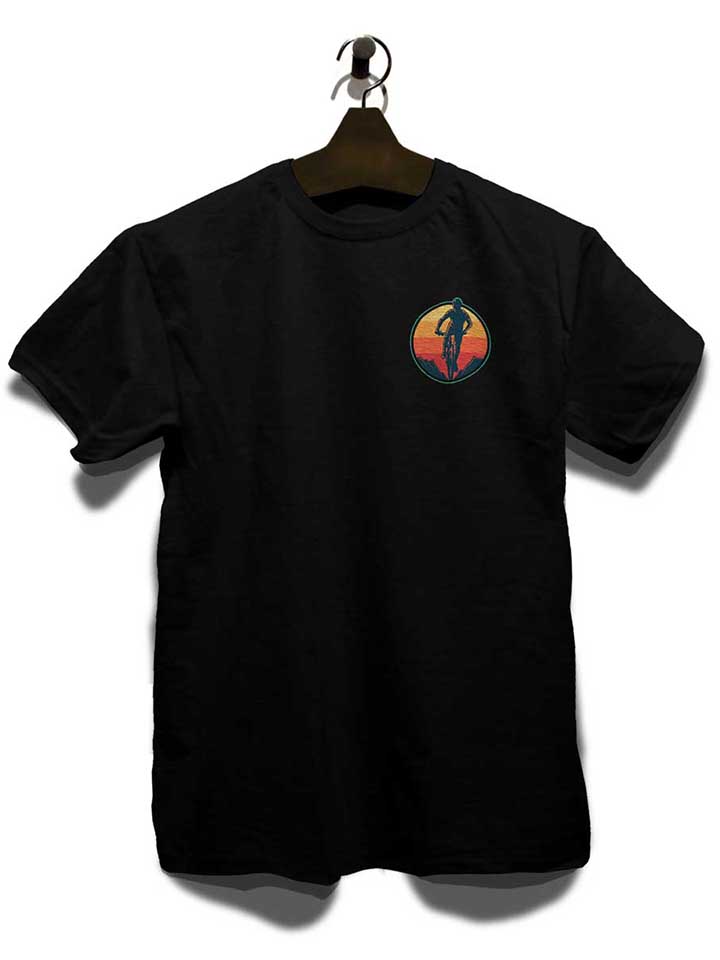 biker-sunset-mountain-chest-print-t-shirt schwarz 3