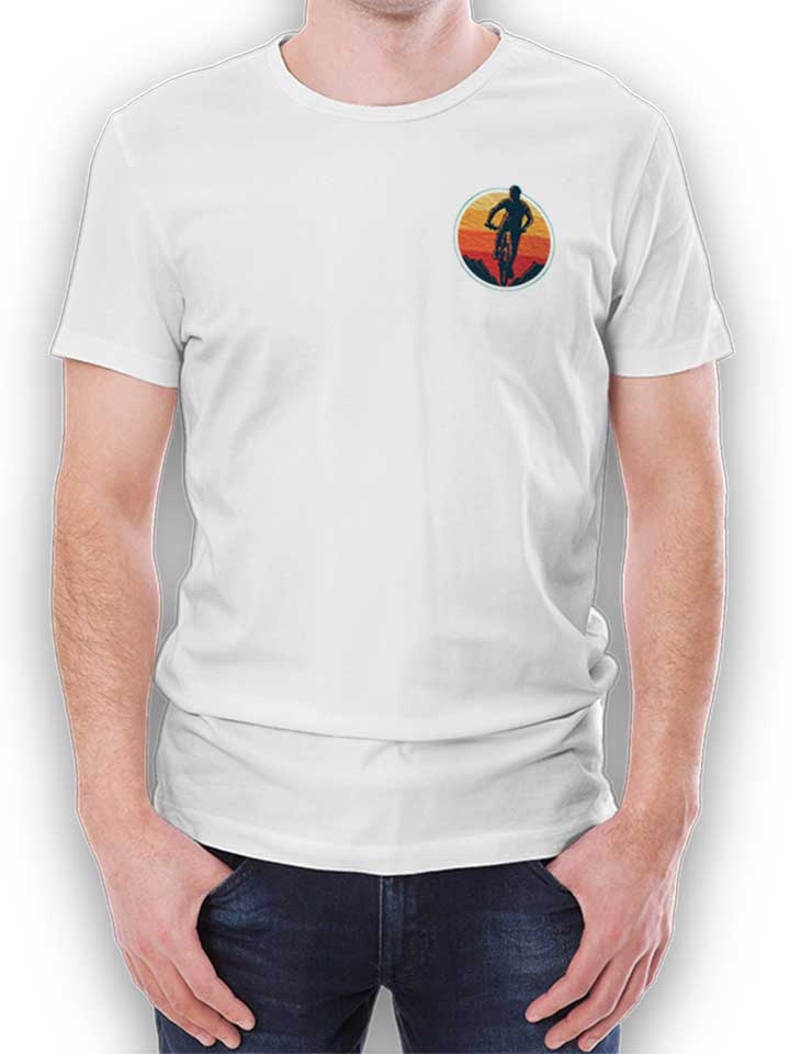 biker-sunset-mountain-chest-print-t-shirt weiss 1