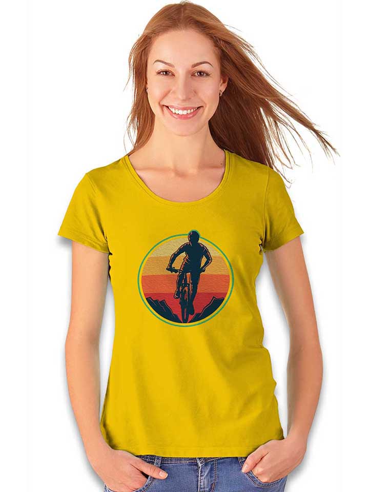 biker-sunset-mountain-damen-t-shirt gelb 2
