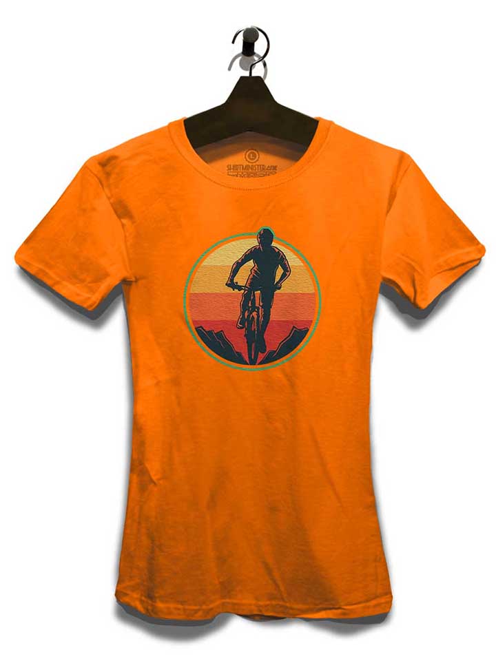 biker-sunset-mountain-damen-t-shirt orange 3
